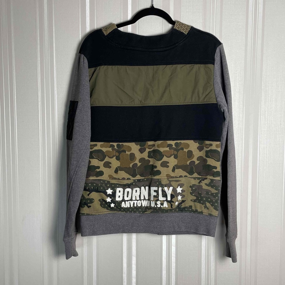 Rare Born Fly Mens Gray Patchwork Streetwear Camo… - image 6